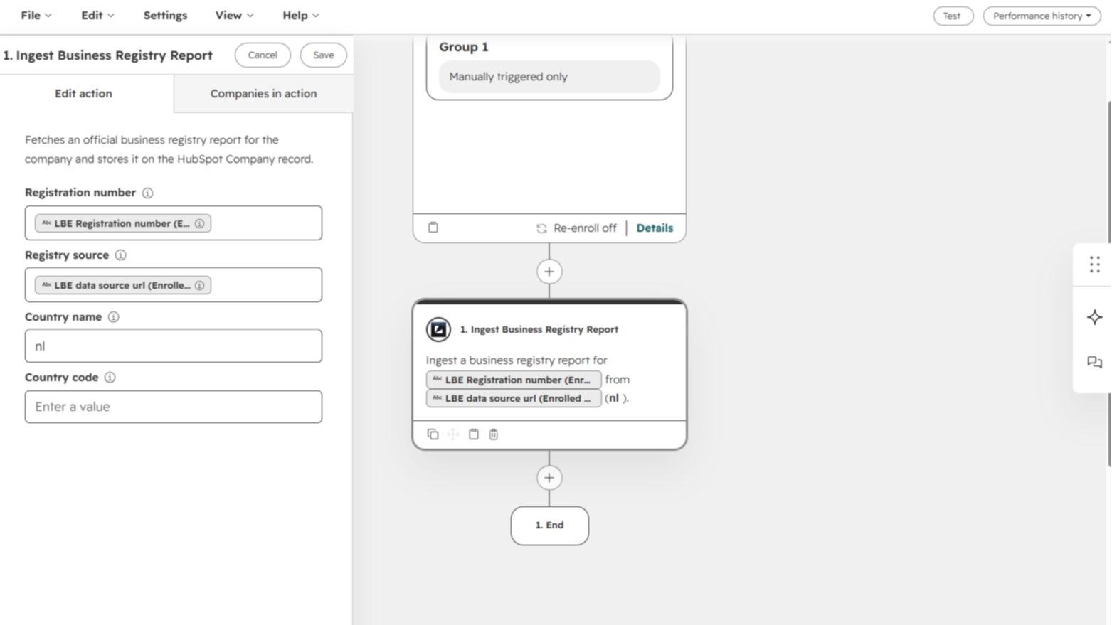Custom workflow action